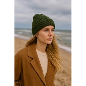Gorro de punto Verde Unisex con accesorio Pompón Intercambiable