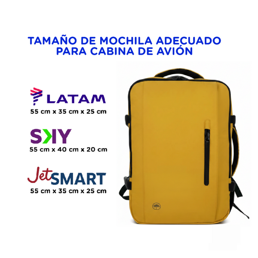 Mochila Llaima Travel Resistente al Agua Mostaza 40Lts BTS26