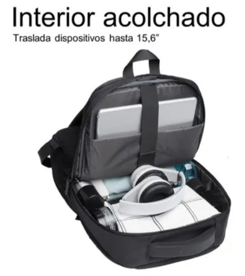 Mochila Viaje (Cabina) Antirrobo. 20L. Resistente al Agua. Hardley Negro