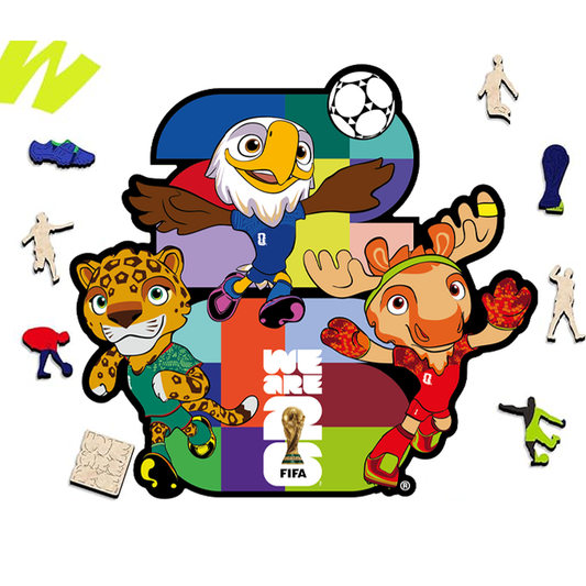 Puzzle 200 Piezas FIFA 2026 Usa/Can/Mex Mascotas M30 Core
