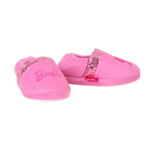Pantufla Niña Lentejuelas Barbie Rosado