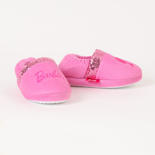 Pantufla Niña Lentejuelas Barbie Rosado