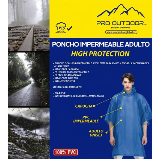 Poncho Para Lluvia Impermeable Pro Outdoor