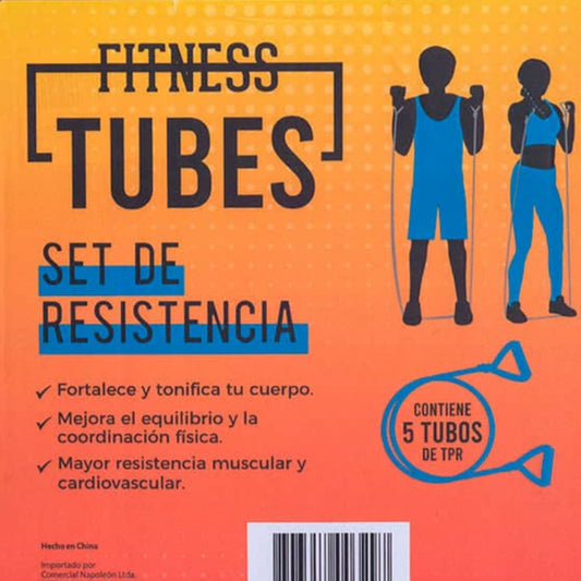 BANDAS ELASTICAS DE RESISTENCIA.  5 TUBOS