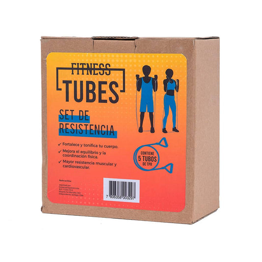 Combo Fitness: Tonificador  + 5 Tubos Elásticos de Resistencia + Mancuernas