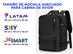 Combo: Mochila Viaje Viral (Cabina Avión) 31L Black. + Toalla de Playa Redonda 150cm. 2 Colores (surtida). + Lentes de Sol Rotter & Krauss M2