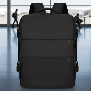 Mochila Viaje Viral 40L Black. (Cabina Avión) Expandible XL. Travel
