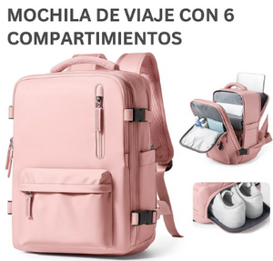 Combo 2 Mochilas de Viaje Viral (Pink & Black).(Cabina Avión) 31L. Resistente al agua.