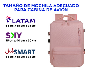Combo 2 Mochilas de Viaje Viral (Pink & Beige).(Cabina Avión) 31L. Resistente al agua.