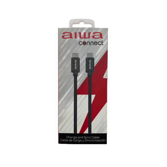 Cable Tipo C a Tipo C Aiwa Negro