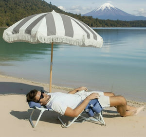 Silla Playa Premium:  180° Flat, Reclinable con almohadilla