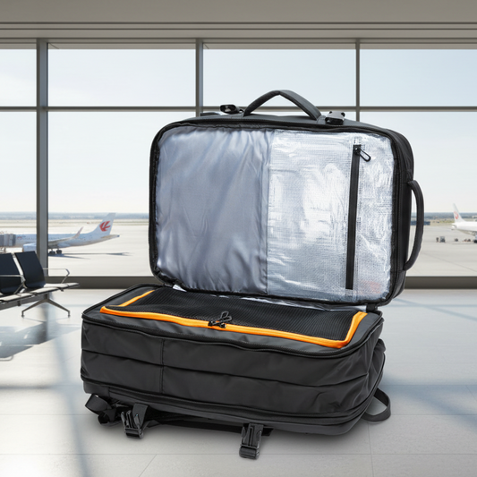 Mochila Viaje Viral Navigator XL 38L. Expandible - Resistente al agua. Black