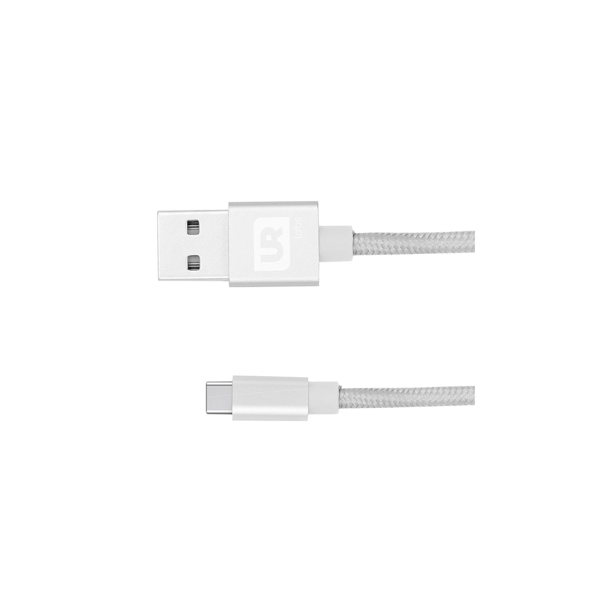 Fabric USB Type C Cable 1m Shining White