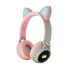 Audífonos inalámbricos orejas de gato con luces beige
