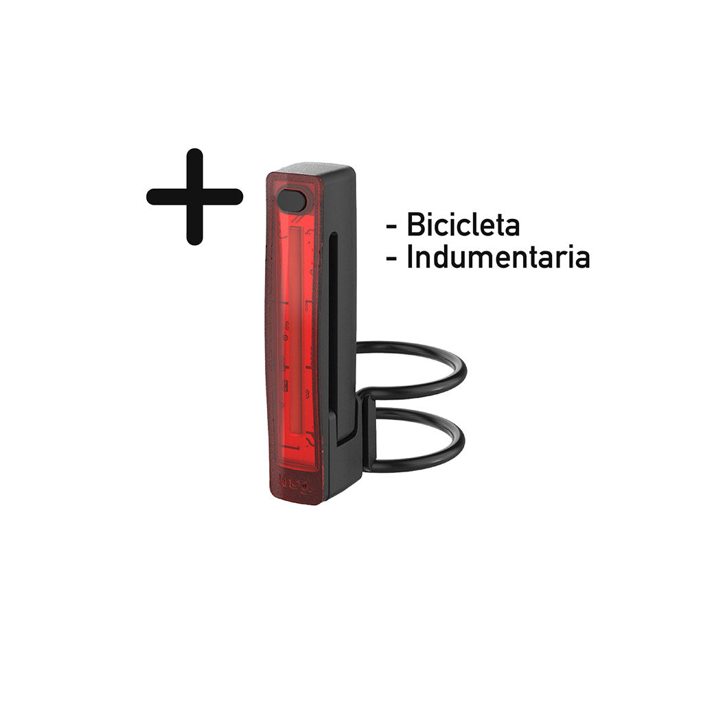 LUZ BICICLETA LED CL 100 TRASERO CARGA USB TRANSPARENTE